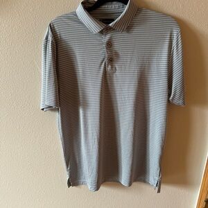 PGA Tour Gray Striped Polo Shirt